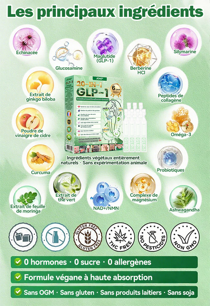 🔥 Boutique Officielle JOAE® | GLP-1 20-en-1 Slim & Health Oral Solution – 1 prise par jour, résultats en 6 jours 💧 100 milliards de probiotiques actifs pour mincir naturellement, réguler la glycémie et raffermir la peau.