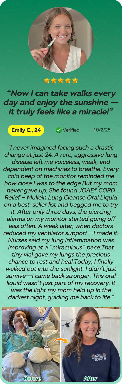 🌿FDA Approved|𝐉𝐎𝑨𝑬®COPD Relief – Mullein Lung Cleanse Oral Liquid(💝 Cough, wheezing, shortness of breath, sputum, stuffy nose, bronchitis, bronchitis, allergy symptoms, lung discomfort🫁)