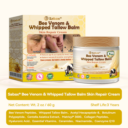 🇺🇸𝑶𝒇𝒇𝒊𝒄𝒊𝒂𝒍 𝑺𝒕𝒐𝒓𝒆|𝑺𝒂𝒃𝒂𝒙® 𝐁𝐞𝐞 𝐕𝐞𝐧𝐨𝐦 & 𝐖𝐡𝐢𝐩𝐩𝐞𝐝 𝐓𝐚𝐥𝐥𝐨𝐰 𝐁𝐚𝐥𝐦 Skin Repair Cream (𝐉𝐮𝐬𝐭 𝐨𝐧𝐜𝐞 𝐚 𝐝𝐚𝐲, 𝐯𝐢𝐬𝐢𝐛𝐥𝐞 𝐜𝐡𝐚𝐧𝐠𝐞𝐬 𝐢𝐧 𝟕 𝐝𝐚𝐲𝐬） ✅ Targets Age Spots, Wrinkles, Eczema, Redness, Stretch Marks, and Even Joint Issues.