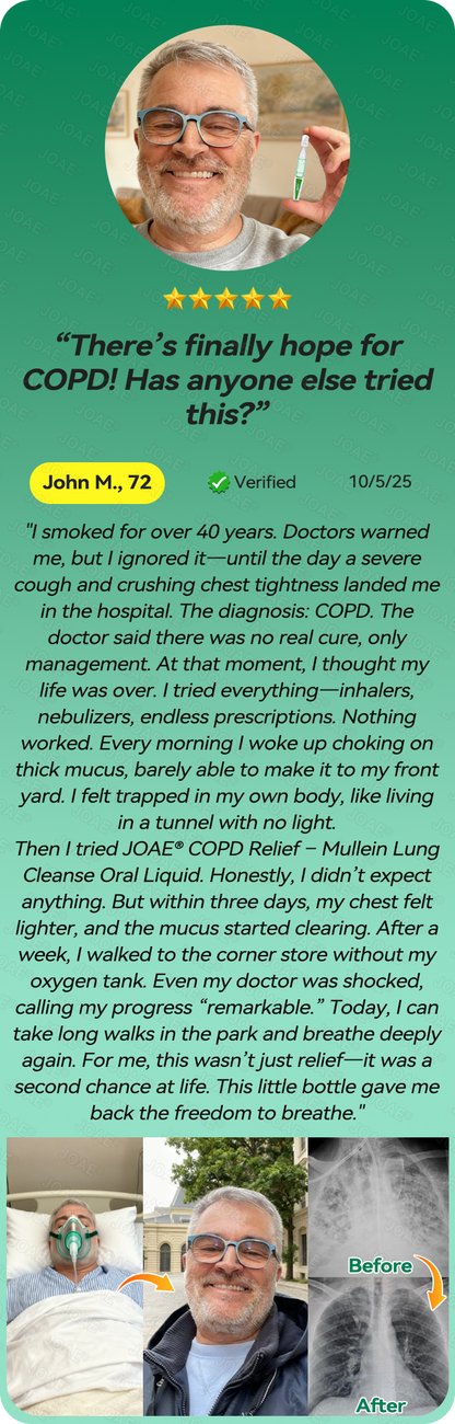 🌿FDA Approved|𝐉𝐎𝑨𝑬®COPD Relief – Mullein Lung Cleanse Oral Liquid(💝 Cough, wheezing, shortness of breath, sputum, stuffy nose, bronchitis, bronchitis, allergy symptoms, lung discomfort🫁)