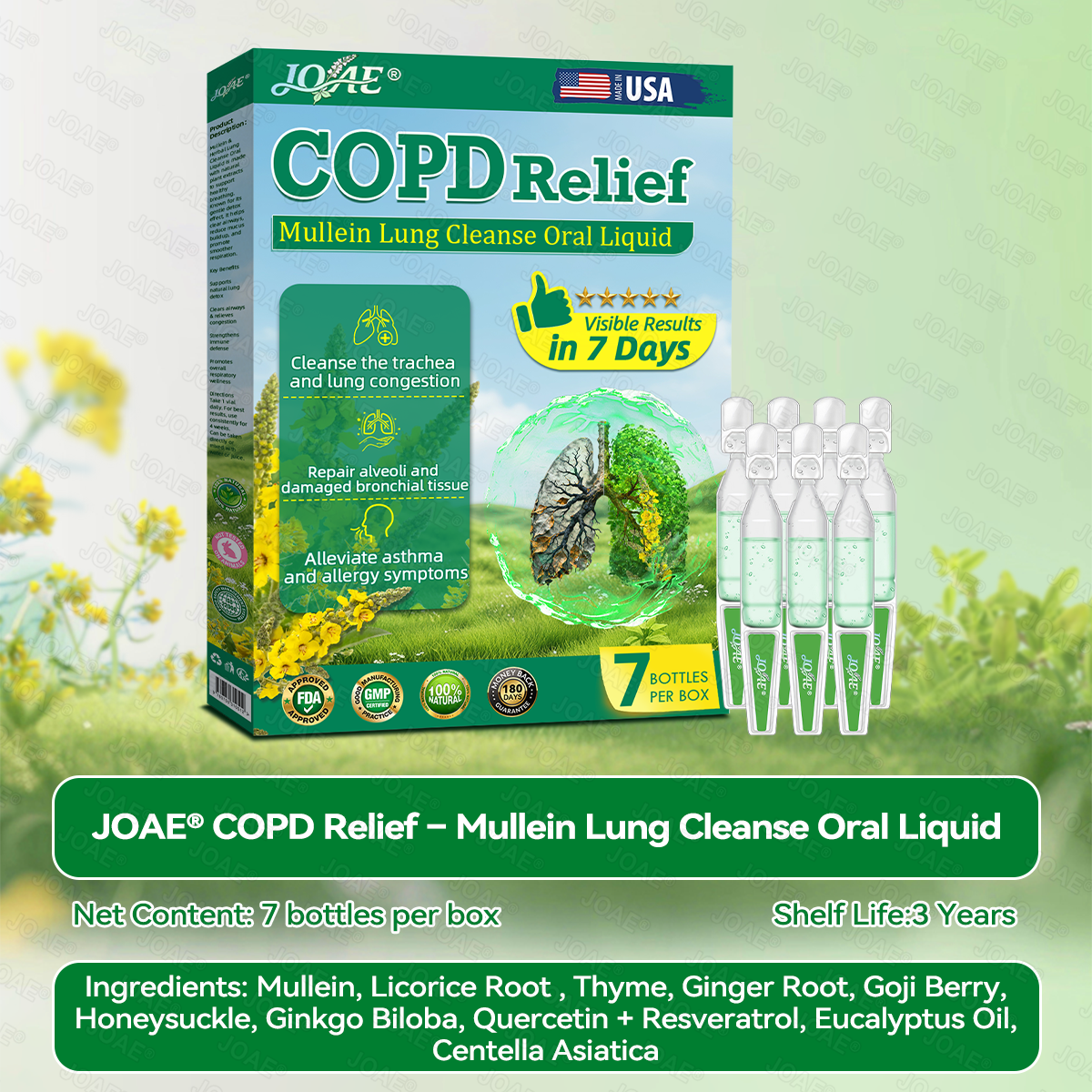🌿FDA Approved|𝐉𝐎𝑨𝑬®COPD Relief – Mullein Lung Cleanse Oral Liquid(💝 Cough, wheezing, shortness of breath, sputum, stuffy nose, bronchitis, bronchitis, allergy symptoms, lung discomfort🫁)