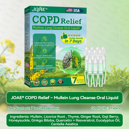 🌿FDA Approved|𝐉𝐎𝑨𝑬®COPD Relief – Mullein Lung Cleanse Oral Liquid(💝 Cough, wheezing, shortness of breath, sputum, stuffy nose, bronchitis, bronchitis, allergy symptoms, lung discomfort🫁)