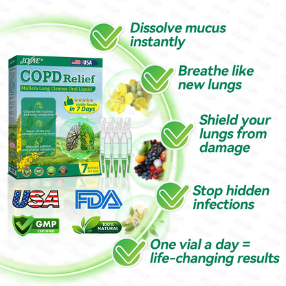 🌿FDA Approved|𝐉𝐎𝑨𝑬®COPD Relief – Mullein Lung Cleanse Oral Liquid(💝 Cough, wheezing, shortness of breath, sputum, stuffy nose, bronchitis, bronchitis, allergy symptoms, lung discomfort🫁)