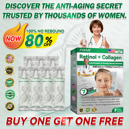🇺🇸FDA|𝙃𝙃𝙑𝘽®𝐑𝐞𝐭𝐢𝐧𝐨𝐥 + 𝐂𝐨𝐥𝐥𝐚𝐠𝐞𝐧 𝐀𝐧𝐭𝐢-𝐖𝐫𝐢𝐧𝐤𝐥𝐞 & 𝐅𝐢𝐫𝐦𝐢𝐧𝐠 𝐒𝐞𝐫𝐮𝐦 𝐒𝐚𝐜𝐡𝐞𝐭𝐬 (𝐉𝐮𝐬𝐭 𝐨𝐧𝐜𝐞 𝐚 𝐝𝐚𝐲, 𝐯𝐢𝐬𝐢𝐛𝐥𝐞 𝐜𝐡𝐚𝐧𝐠𝐞𝐬 𝐢𝐧 𝟕 𝐝𝐚𝐲𝐬） ✅ Improves sagging skin on the face, neck, arms, abdomen, and buttocks, while reducing dark spots and discoloration