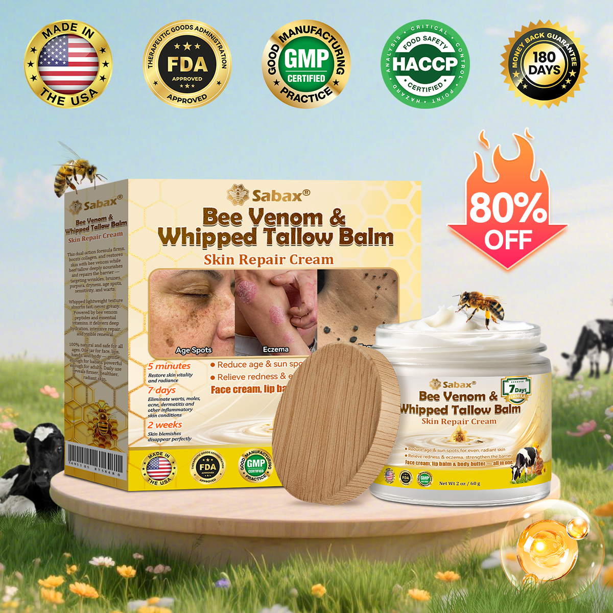 🇺🇸𝑶𝒇𝒇𝒊𝒄𝒊𝒂𝒍 𝑺𝒕𝒐𝒓𝒆|𝑺𝒂𝒃𝒂𝒙® 𝐁𝐞𝐞 𝐕𝐞𝐧𝐨𝐦 & 𝐖𝐡𝐢𝐩𝐩𝐞𝐝 𝐓𝐚𝐥𝐥𝐨𝐰 𝐁𝐚𝐥𝐦 Skin Repair Cream (𝐉𝐮𝐬𝐭 𝐨𝐧𝐜𝐞 𝐚 𝐝𝐚𝐲, 𝐯𝐢𝐬𝐢𝐛𝐥𝐞 𝐜𝐡𝐚𝐧𝐠𝐞𝐬 𝐢𝐧 𝟕 𝐝𝐚𝐲𝐬） ✅ Targets Age Spots, Wrinkles, Eczema, Redness, Stretch Marks, and Even Joint Issues.